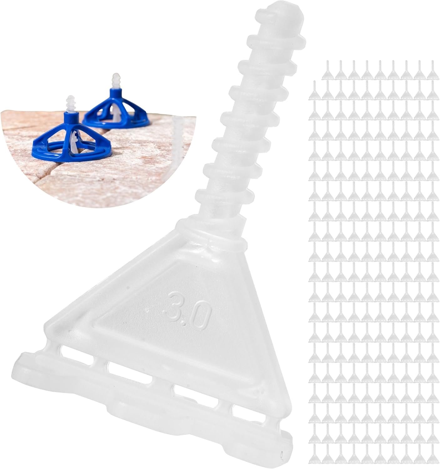 Tegelnivelleringssysteem 200 stuks - Voor 3 mm voegbreedte - Professioneel tegelleggen - Montagehulp kit - ServiceTopper