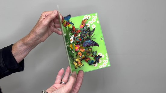 Popcards.nl pop-up kaart – Kleurrijke Vlinders in Bloementuin Bloemen Vrijheid Felicitatie Verjaardag pop-up kaart 3D wenskaart