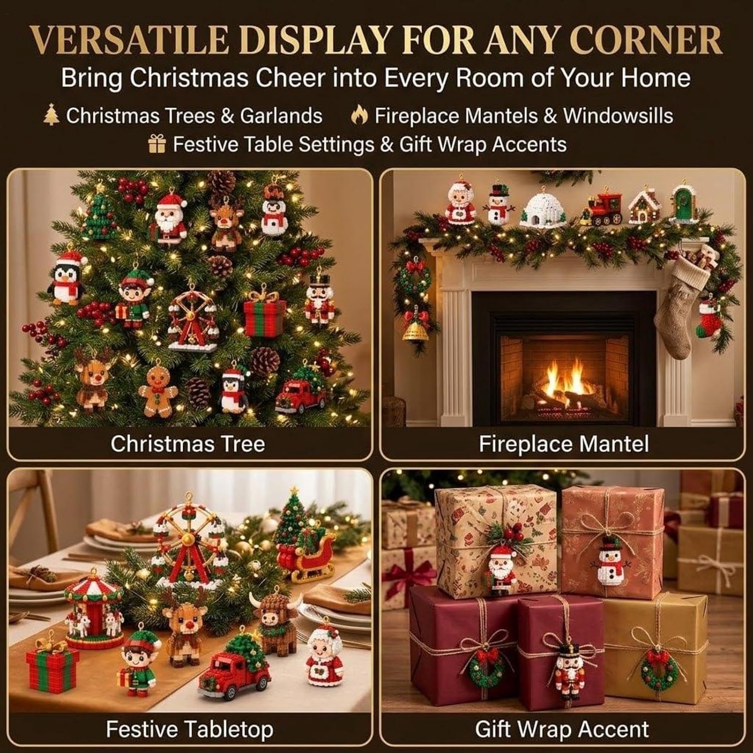 Kerst-adventkalender 2026 – Bouwstenen-verrassingsdoos - 3-4 cm platte hangornamenten(24 dagen) - Adventskalender - Kerstcadeau - Kerstmis - Geschenk - Verrassingscadeau - Leuk & interactief - Feestelijke sfeer – foto 4