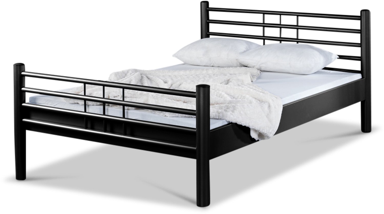 Bed Box Wonen Lea metalen bed Zwart 90x210 cm