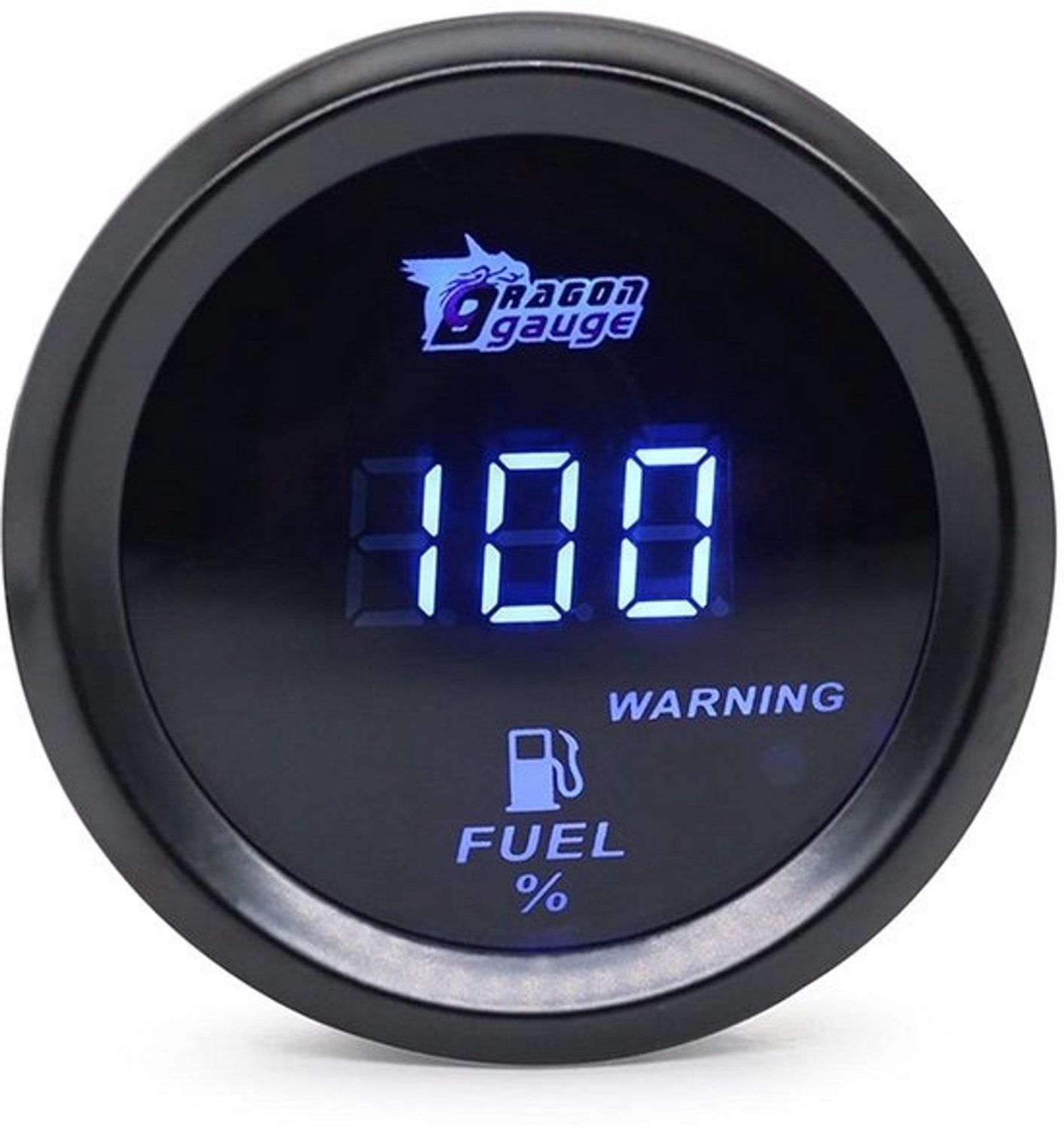Universele digitale brandstofniveaumeter 52mm - met LED-verlichting, 12V