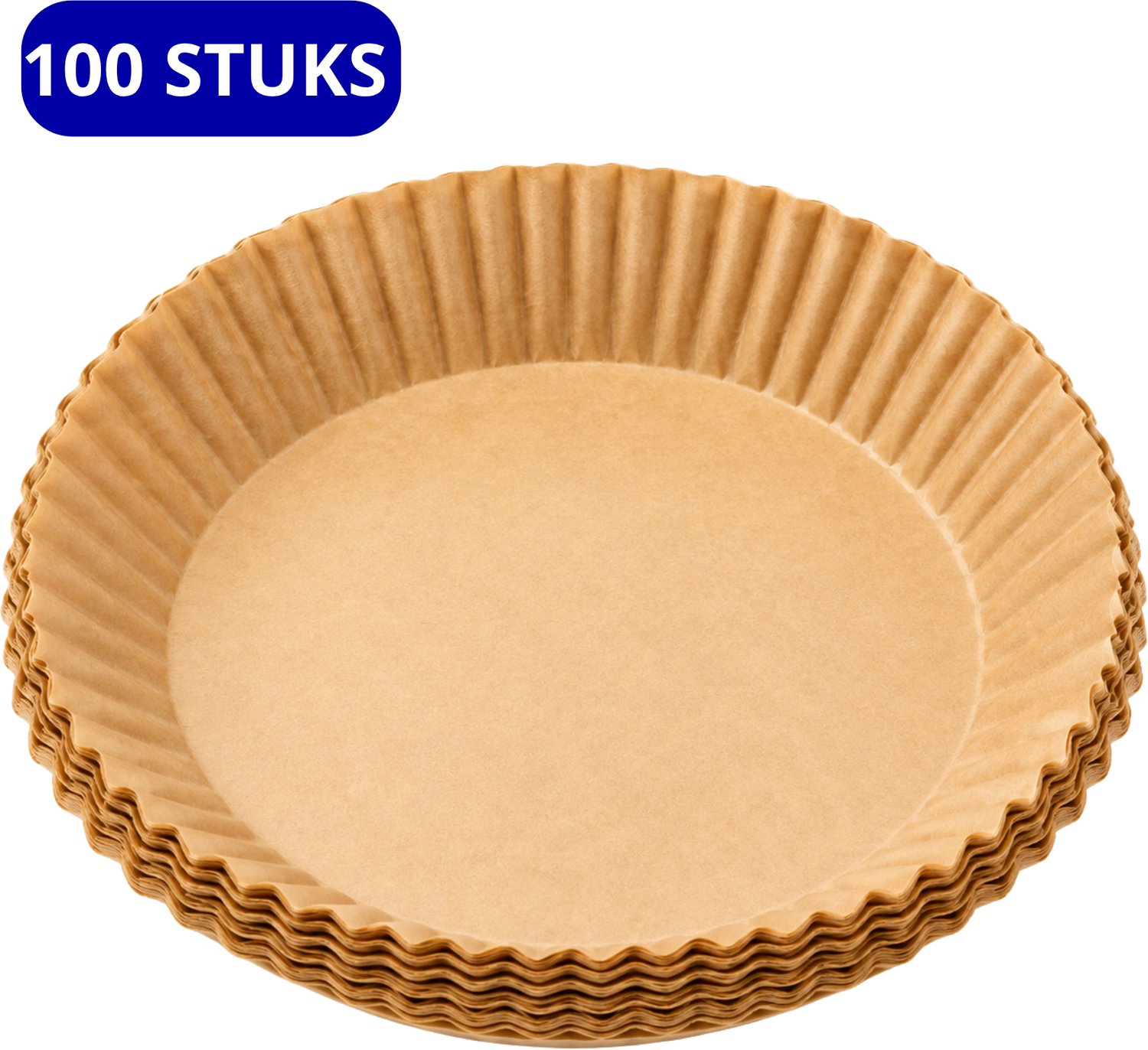 Kroon Bakpapier - Airfryer Bakpapier - 100 Stuks Rond - Wegwerpbakjes - Airfryer Accesoires - Heteluchtfriteuse - Luchtfriteuse Wegwerp Bakjes - Geschikt voor Airfryer XL en XXL- 20 tot 23 cm