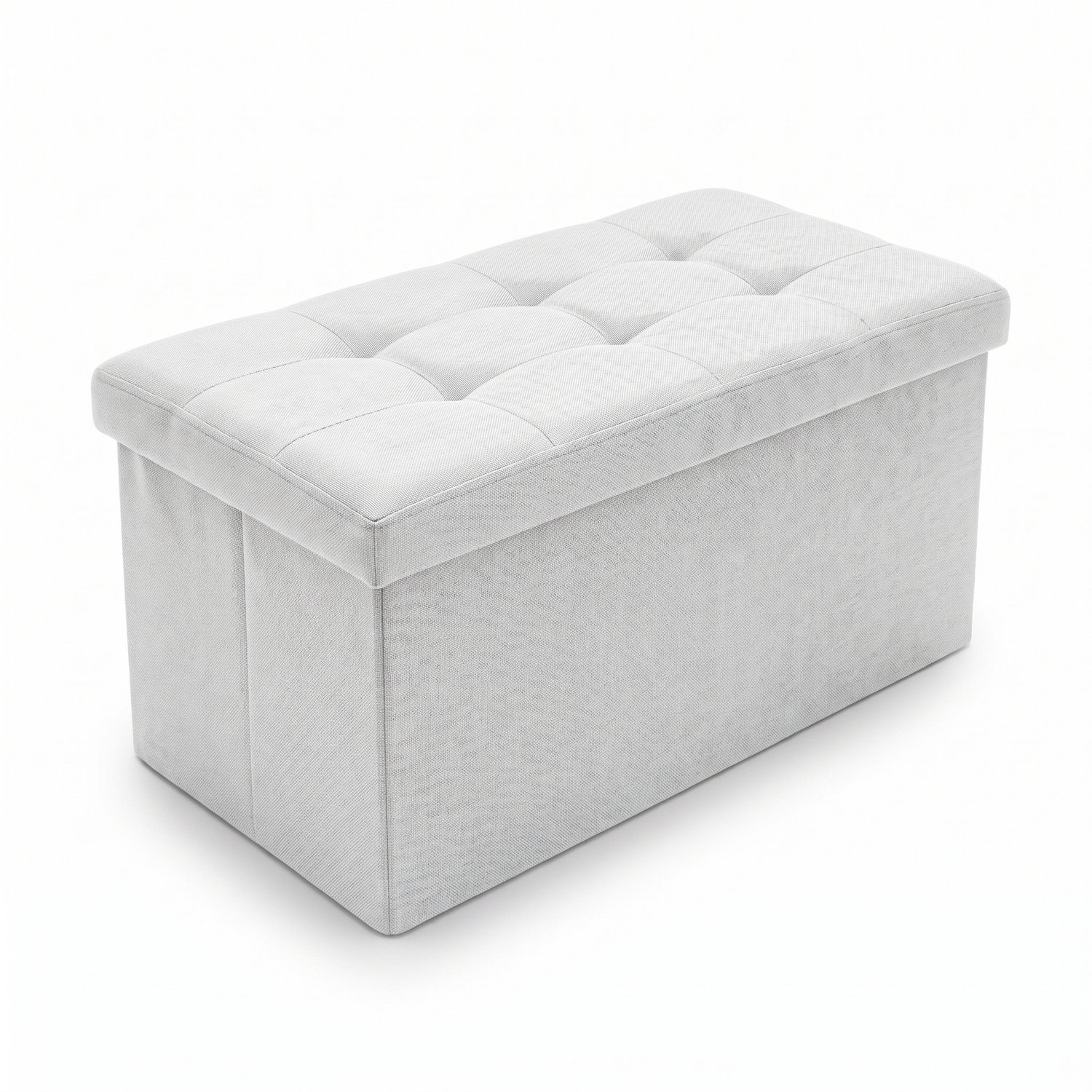 SCENA LIVING - Rechthoekige poef met opbergruimte, inklapbaar, 76 x 38 x 38 cm - beige