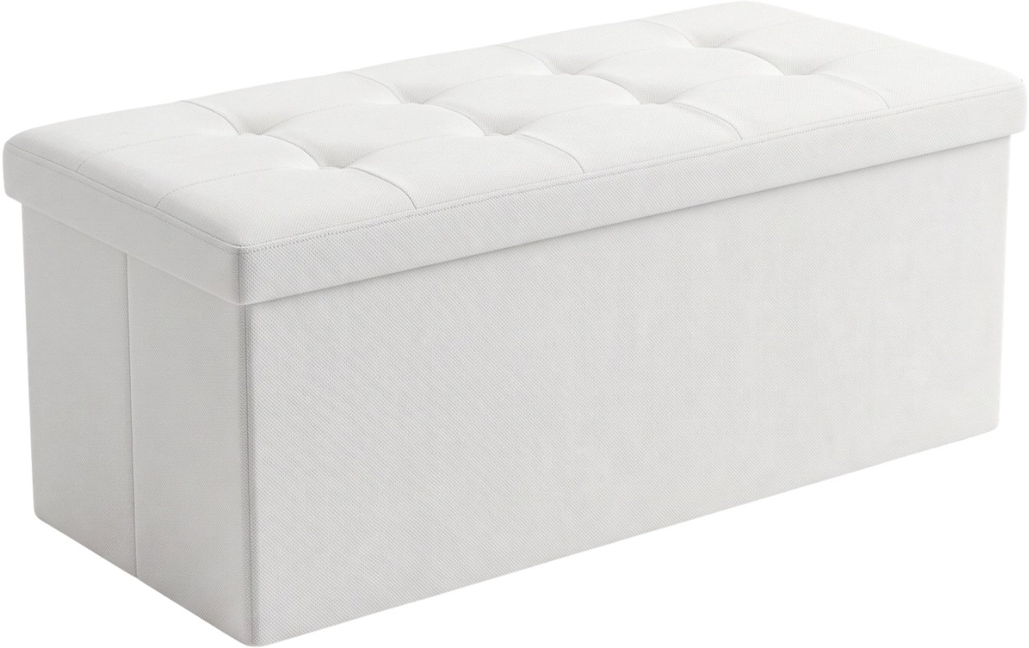 SCENA LIVING - Rechthoekige poef met opbergruimte, inklapbaar, 110 x 38 x 38 cm - beige