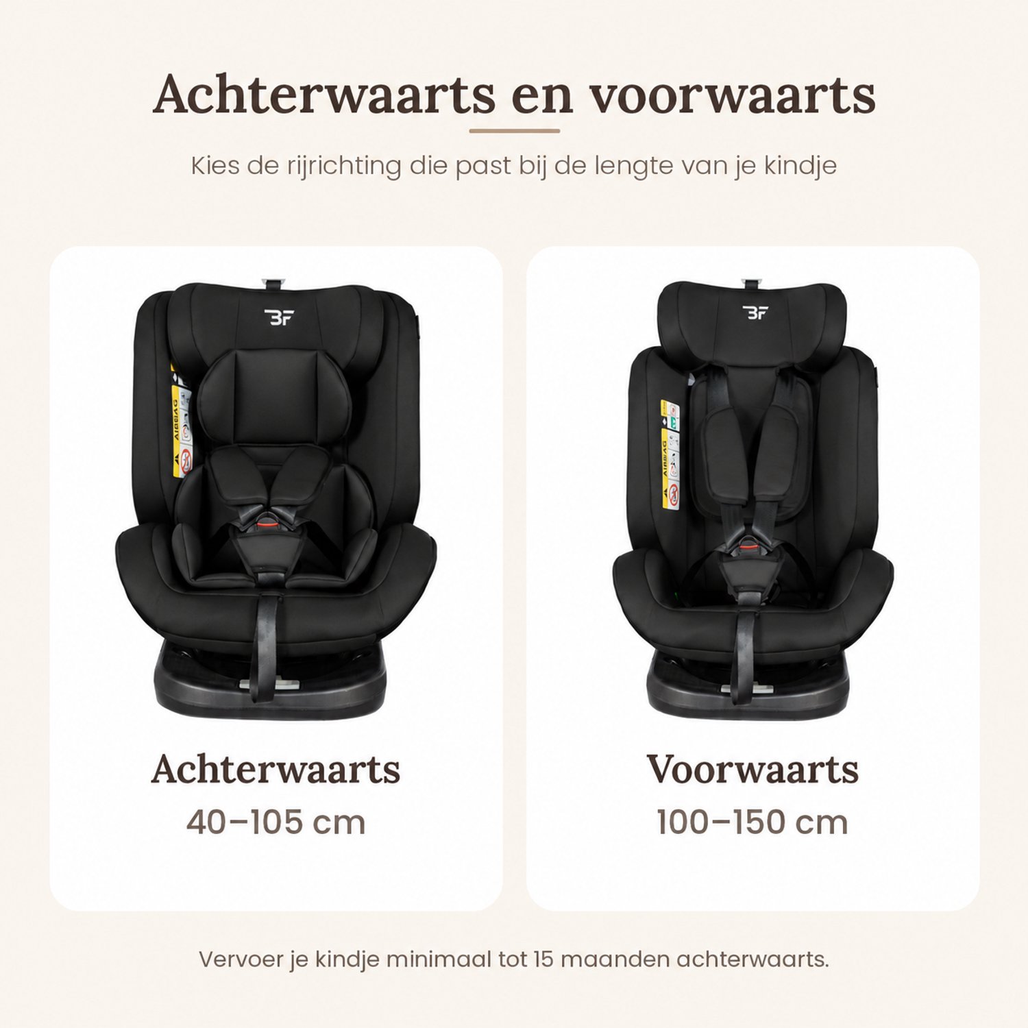 Bebies First Autostoel 360 Graden – i-Size Autostoel 40-150 cm – Draaibaar met ISOFIX en Top Tether – Zwart – foto 8