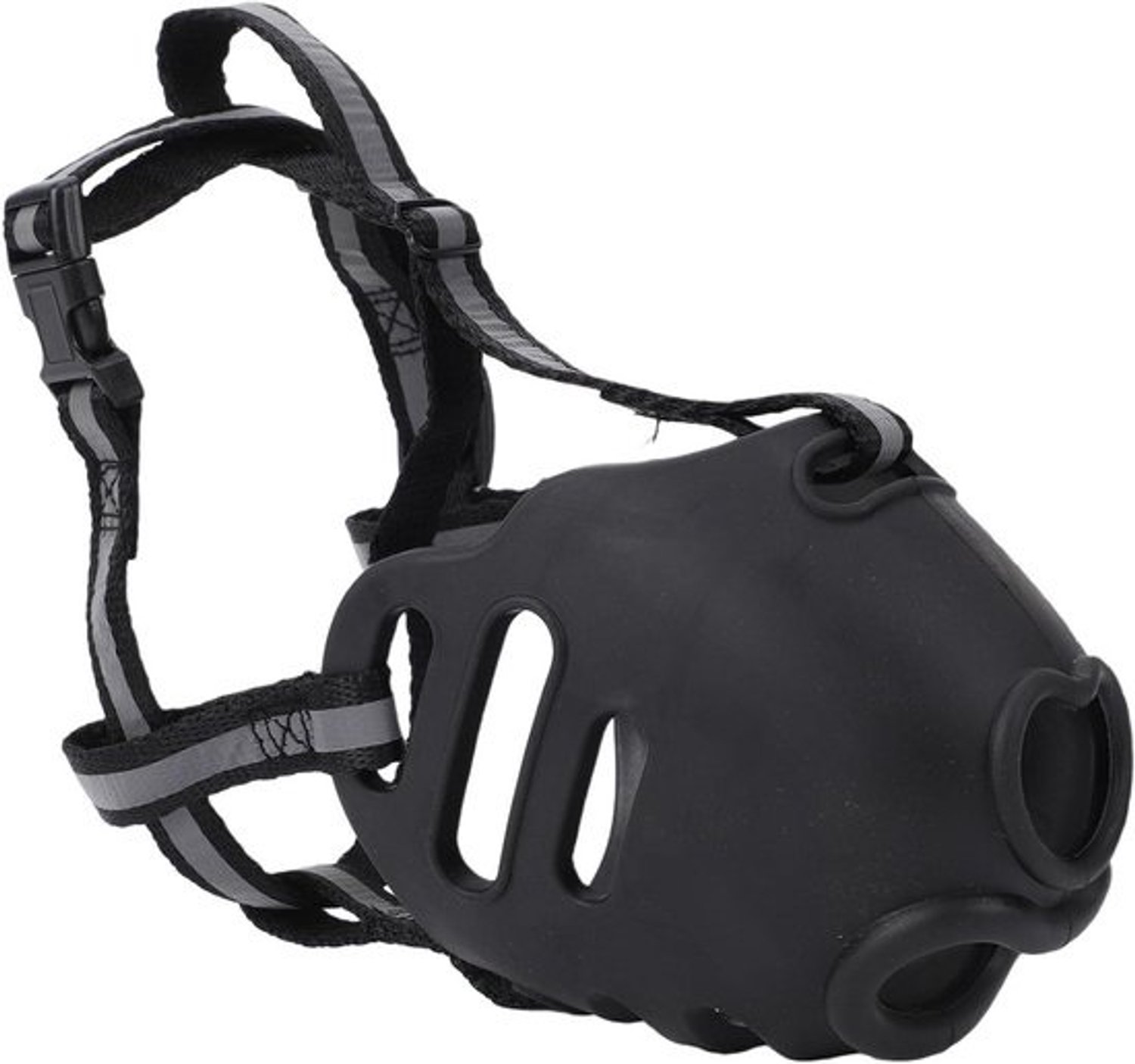 Ademende hondensnuit - Mondkap voor huisdieren - Veilig trainen - Reflecterend patroon - Maat L - Zwart