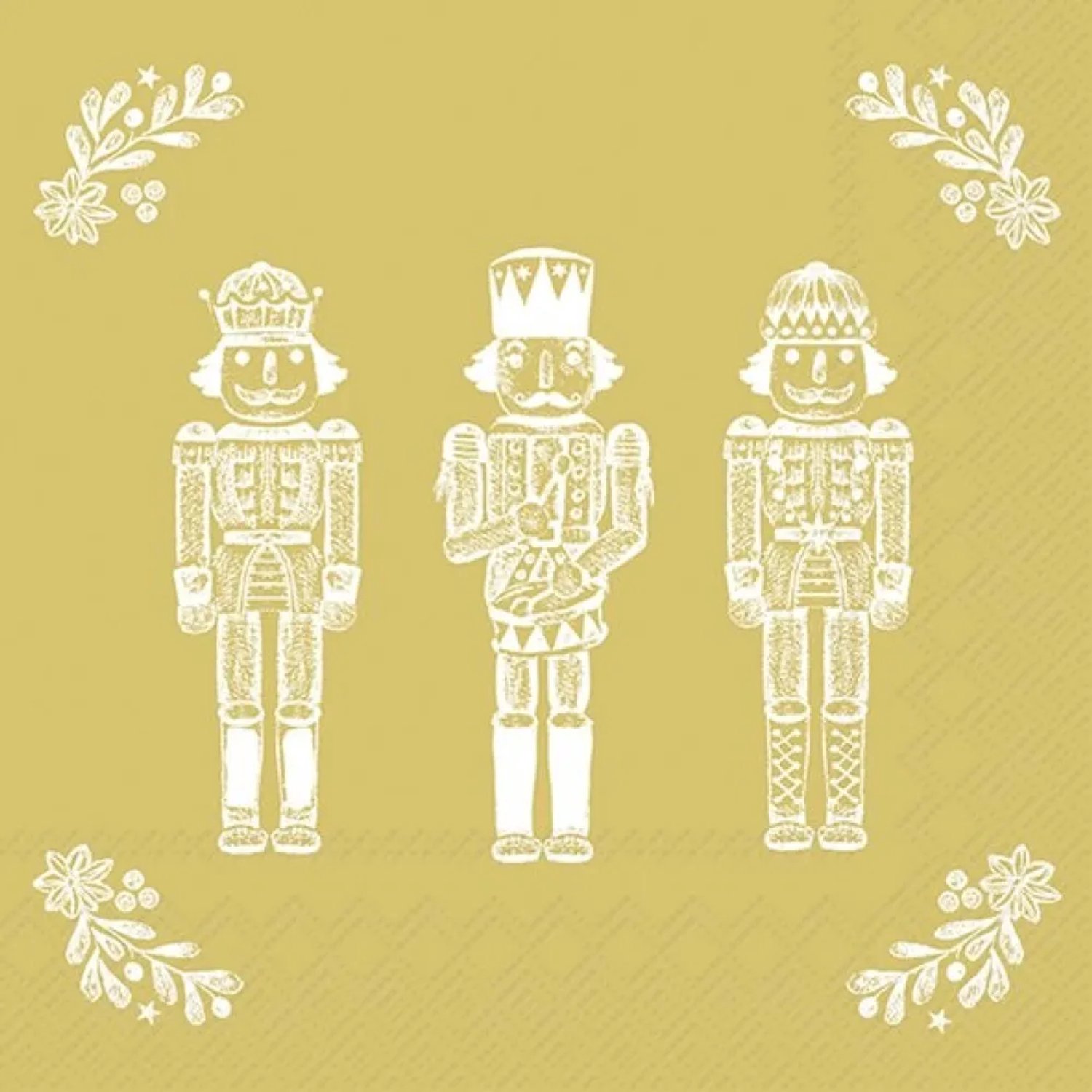Servetten "BRIGHT NUTCRACKERS gold" 33x33 cm