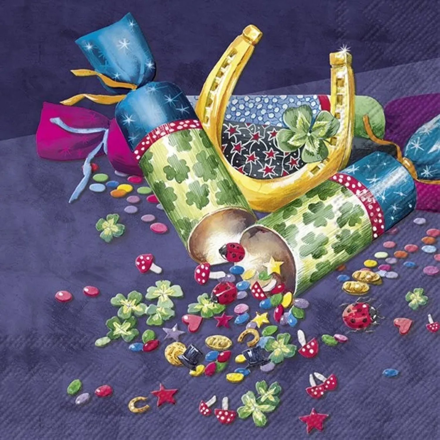 Servetten "PARTY CRACKER dark blue" 33x33 cm