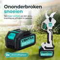 Ventra elektrische snoeischaar (wit/zwart) met twee 21V 3.0Ah accu's voor ononderbroken snoeien.