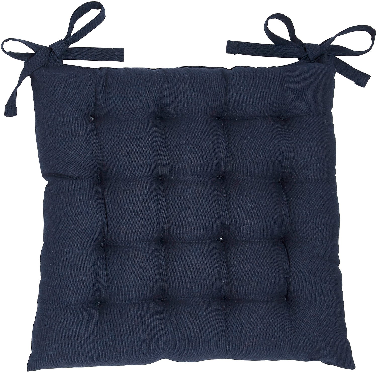 Today - Stoelkussen - Katoenen stoelzitting COMFORT, met strik, 38 x 38 cm - marineblauw