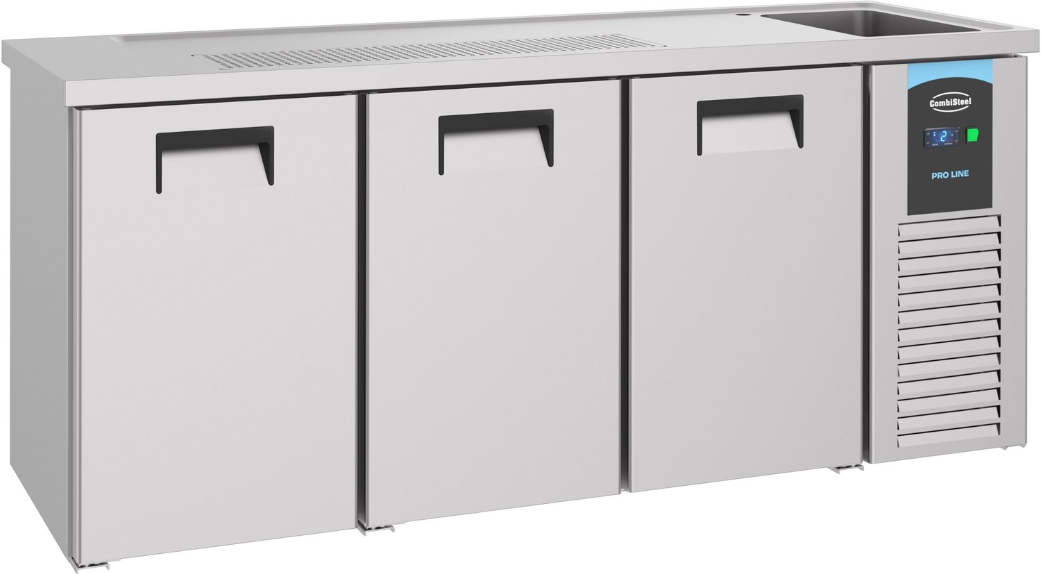 Combisteel Bierkoeler 3 Deuren 1R - Combisteel - 7489.5330 - Horeca & Professioneel Grijs