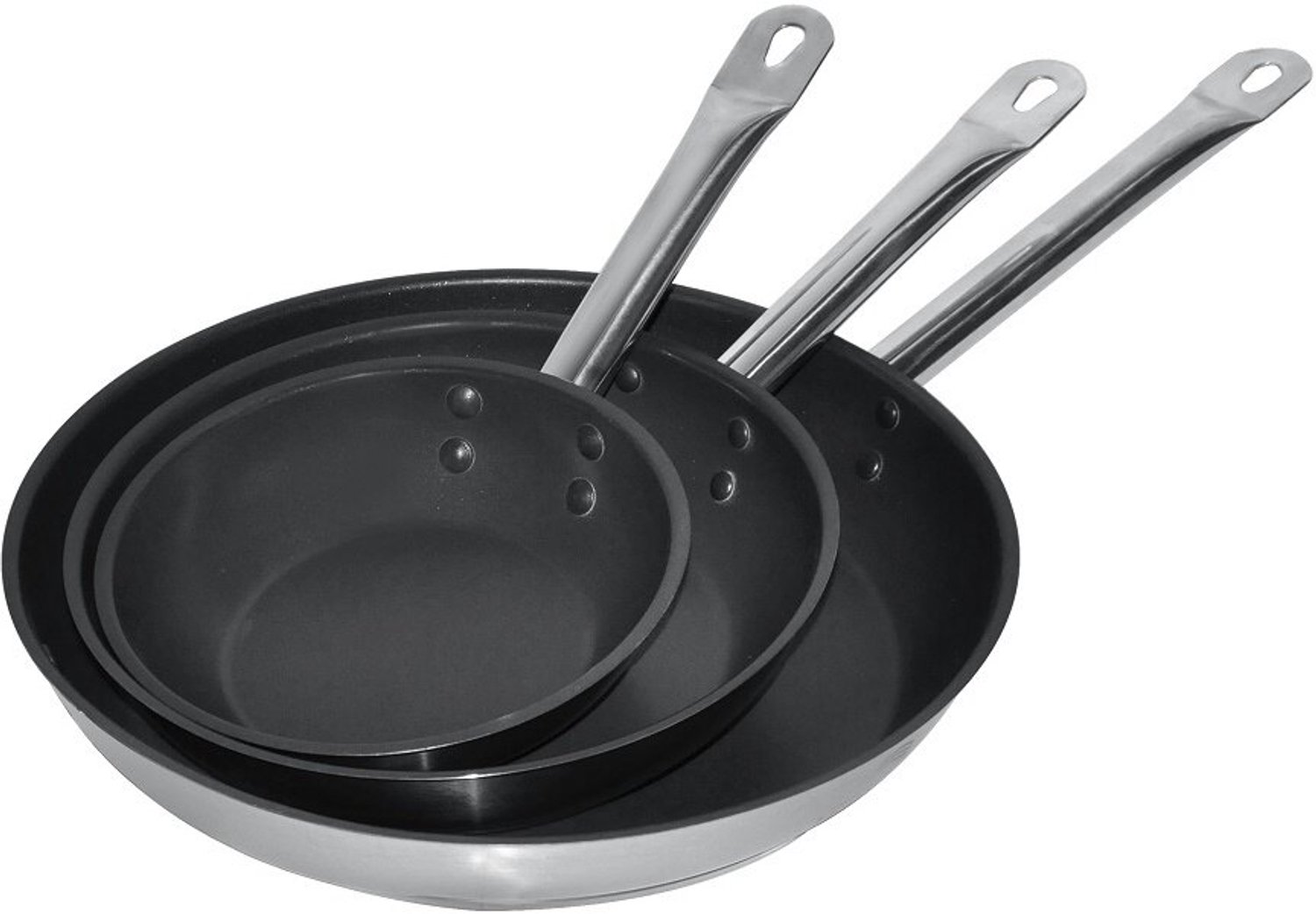 Koekenpan RVS + Teflon - 28cm - 3,1 Liter - Combisteel - 7501.0110 - Horeca & Professioneel