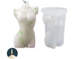Kaarsvorm silicone 11 x 6,5 x 6,3 cm - vrouwelijke torso - 3D siliconen vorm - perfect voor doe-het-zelf decoratie - Vemera