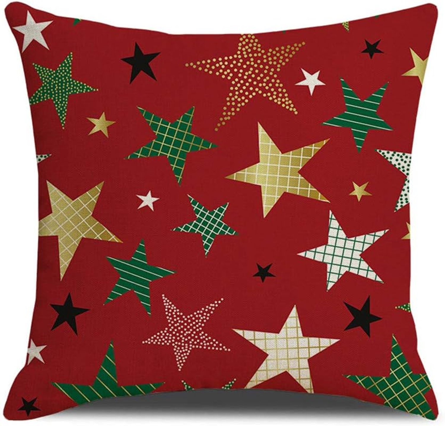 Kerst kussensloop - 4 Stuks - Kussenhoesjes - Kerstdecoratiekussen - 45 x 45 cm - Met Rits - Zonder Binnenkussen - Vierkant Kussenhoesjes - Kerstdecoratie voor Bank - Voor Binnen - Voor bank woonkamer in slaapkamer decoratie - Polyester - Wit – foto 2