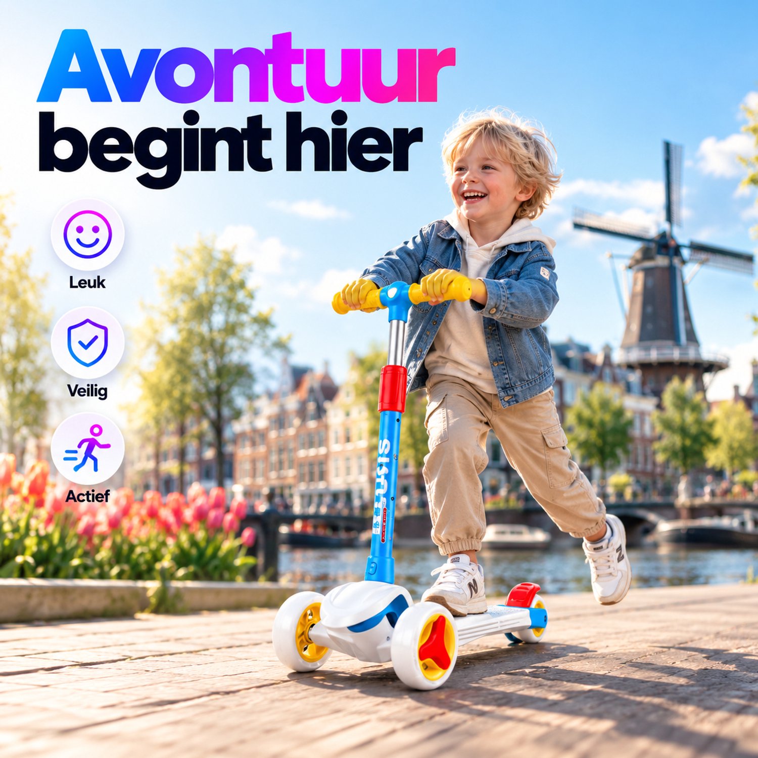 Suotu Kinderstep - Step - 3 Lichtgevende Wielen - EXTRA BREEDE WIELEN - Step 3+ Jaar tot 50kg - Speelgoed Jongens/Meisjes - Kleurrijk — afbeelding 5