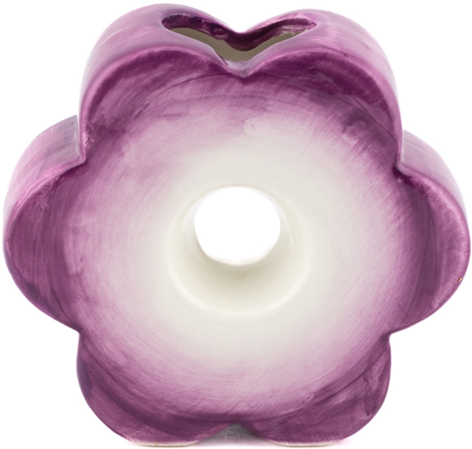 Aardewerk vaas flower paars
