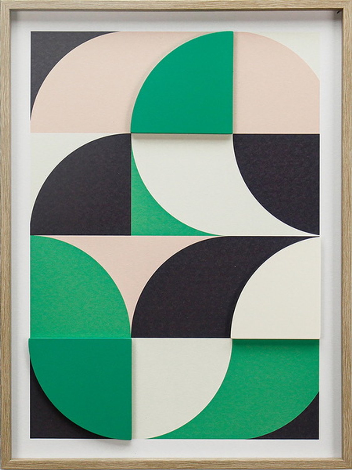 Schilderij abstract organisch groen 45x60cm