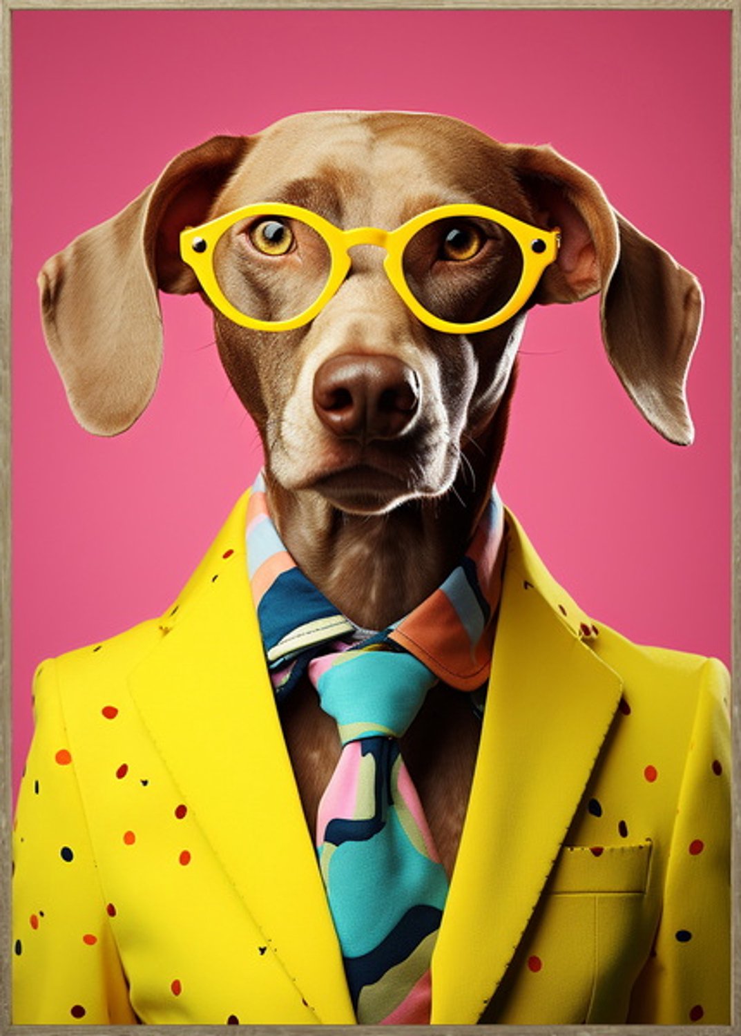 Poster in frame stylish dog 50x70cm