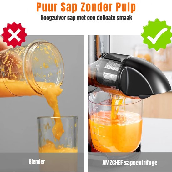 Levo® Sapcentrifuges groenten en fruit - Sapcentrifuges - Slowjuicer - Zilver - 36cm x 16cm x 35cm van Levo — afbeelding 4
