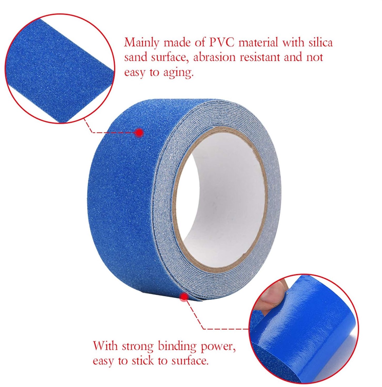 Antisliptape antislipplakband 5m x 5cm - blauw - 8 stijlen - veilig voor traptreden - ServiceTopper