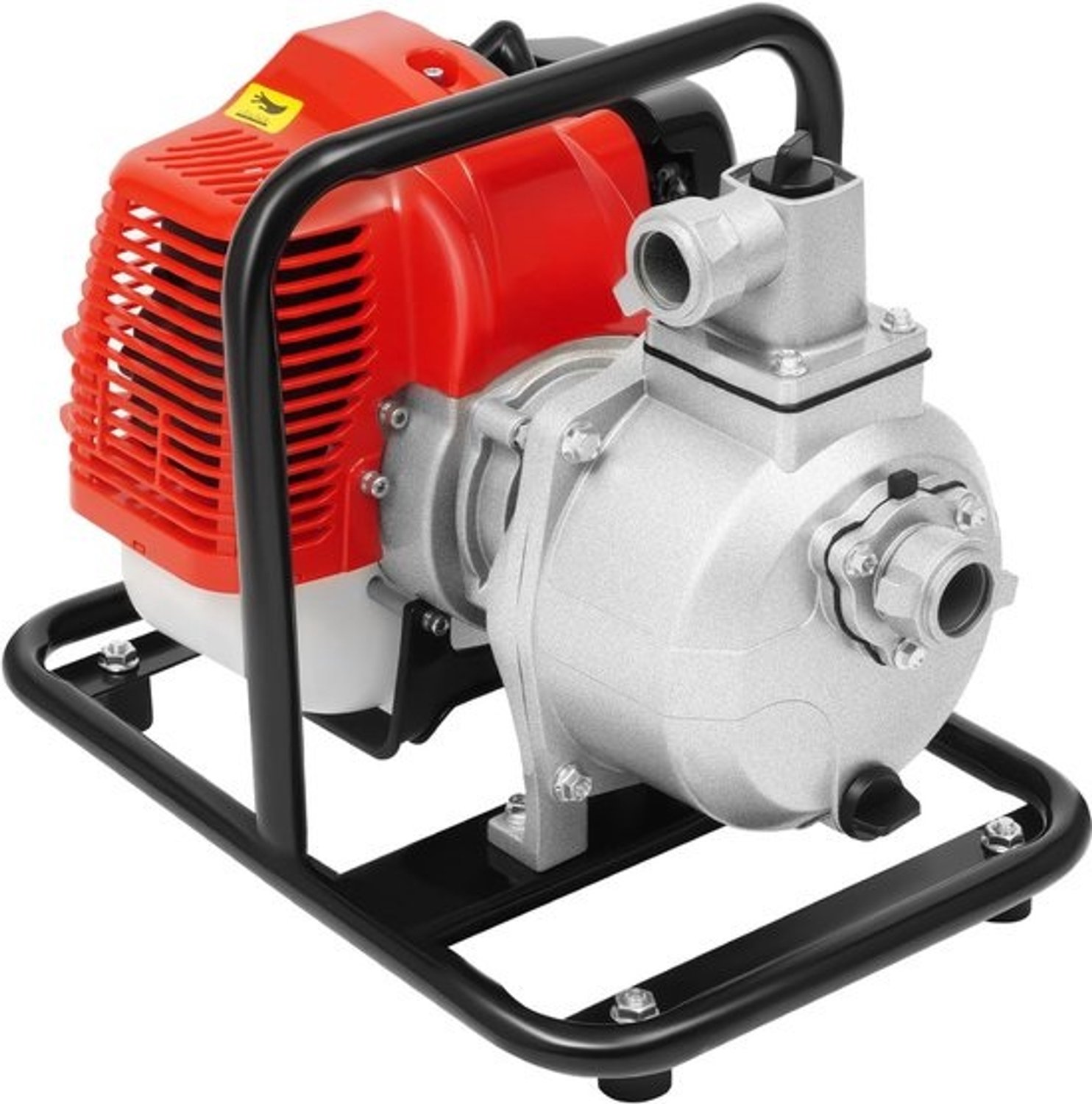 Benzinewaterpomp - Tuin- en vuilwaterpomp - Snel water verpompen - Zelfaanzuigend, 43cc motor - 1 inch aansluiting - Rood zwart