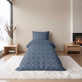 Dekbedovertrek Flanel - Winter - 1 persoon - 140 x 200 cm - Ruit
