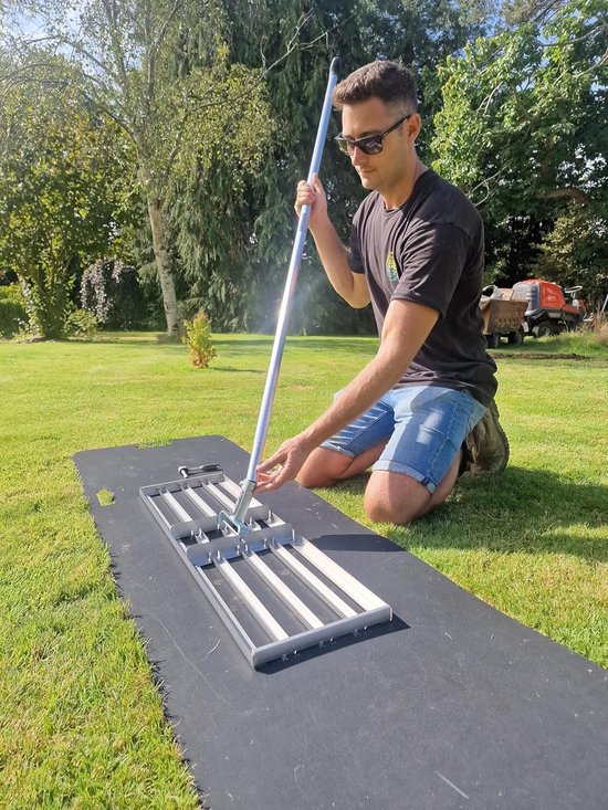 Nivelleerhark - RVS - 117 x 30 cm - Met Aluminium Handgreep - Voor Professioneel Gebruik — afbeelding 4