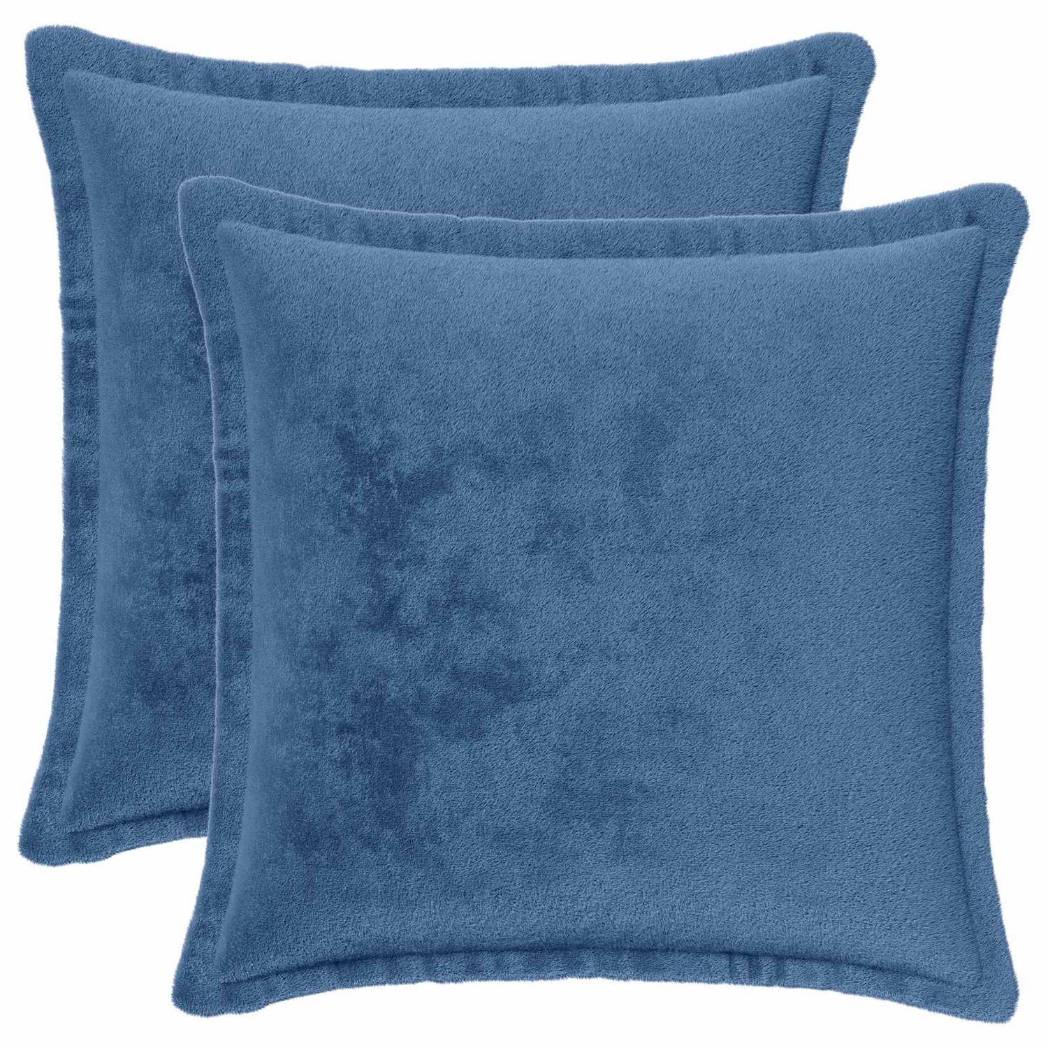 vidaXL Dekenkussen - 2 - st - HOUTEN - Lichtblauw - 35 - x - 35 - cm - Flanel