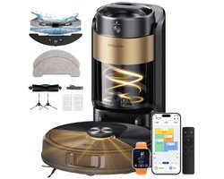 Proscenic QQ20 Plus - Robotstofzuiger met Dweilfunctie - Robotstofzuiger met Reinigingsstation - 18000 Pa Zuigkracht