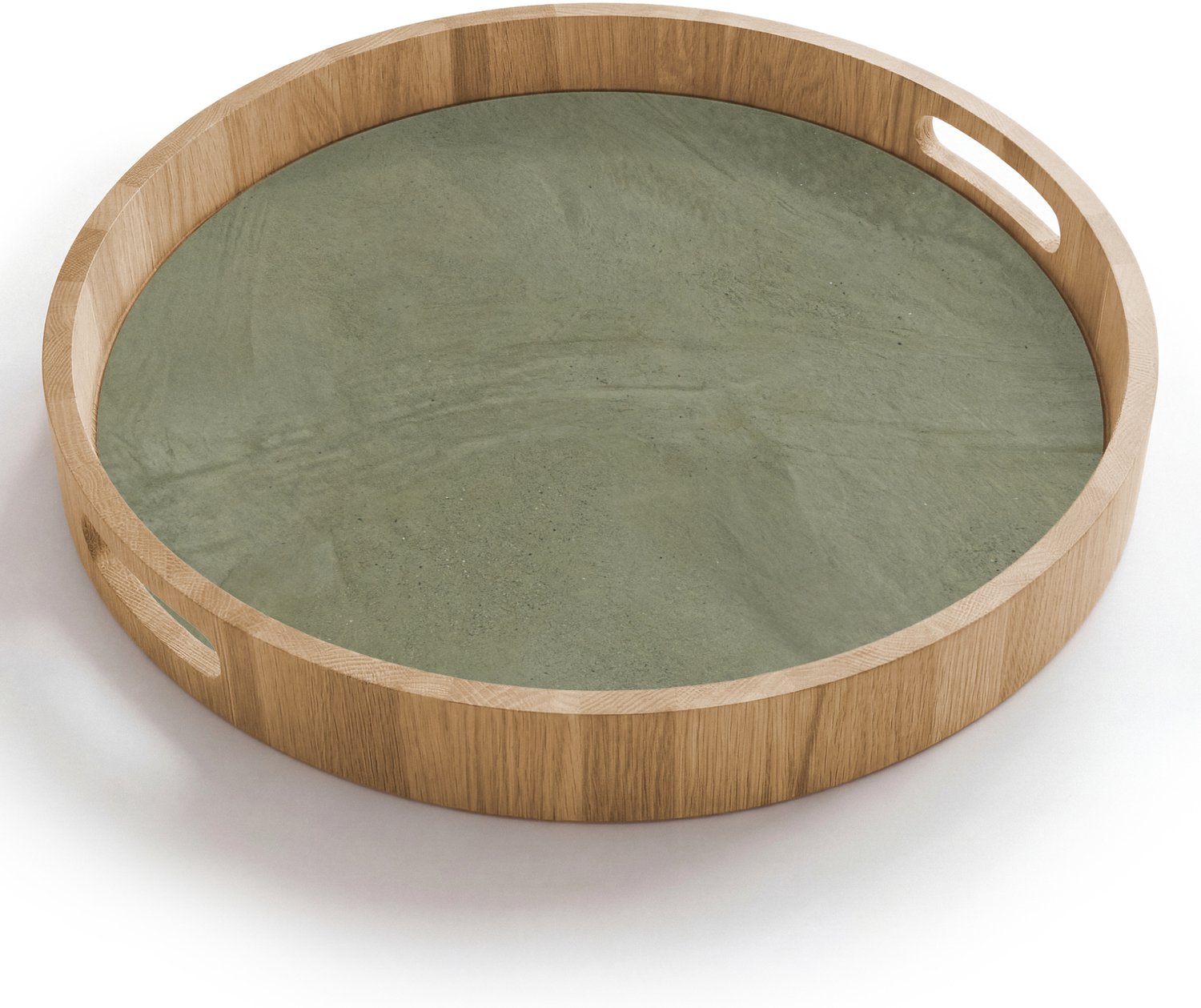 Dienblad rond 40x40 cm - Schootdienblad hout - Textuur - Betonlook - Achtergrond - Modern - Groen - Borrelplank rechthoek - Plateau houten dienbladen