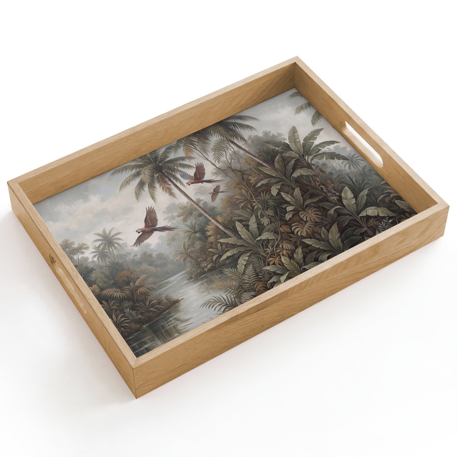 Dienblad hout 40x30 cm - Schootdienblad - Vogel - Vliegend - Tropisch - Landschap - Klassiek - Borrelplank rechthoek - Plateau dienbladen