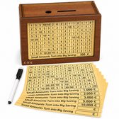 CNK- Houten Spaarpot met Aftelmethode – Spaardoos voor Volwassenen – Motiverende Money Box voor Spaardoelen (€500-€10.000) – Stimuleert Spaargewoonte - €500 - €1000 - €2000 - €3000 - €5000 - €10000