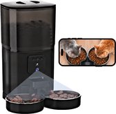 Viervoeter Feed Pro Dual - Automatische Voerbak 7L - HD camera & Audio - Kat en Hond - Voerautomaat met App - Zwart