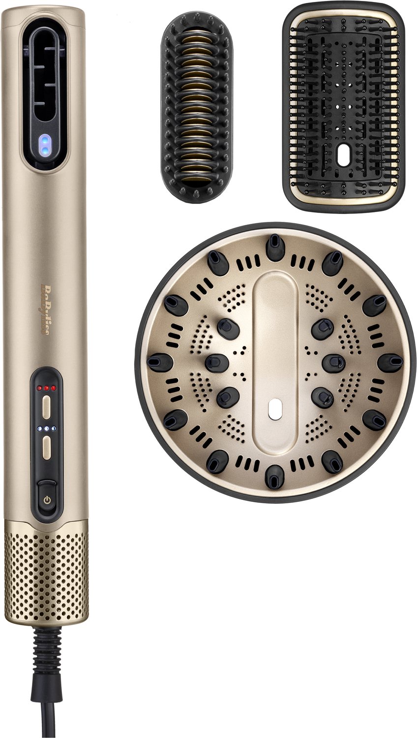 BaByliss 4-in-1 Wet to Dry Air Wand Föhn AS6558E - Drogen / Stylen / Krullen / Volume - Limited Edition - High Speed Digitale Haardroger (123km/h) - 3 opzetstukken voor elke look - Multistyler - AS6558E