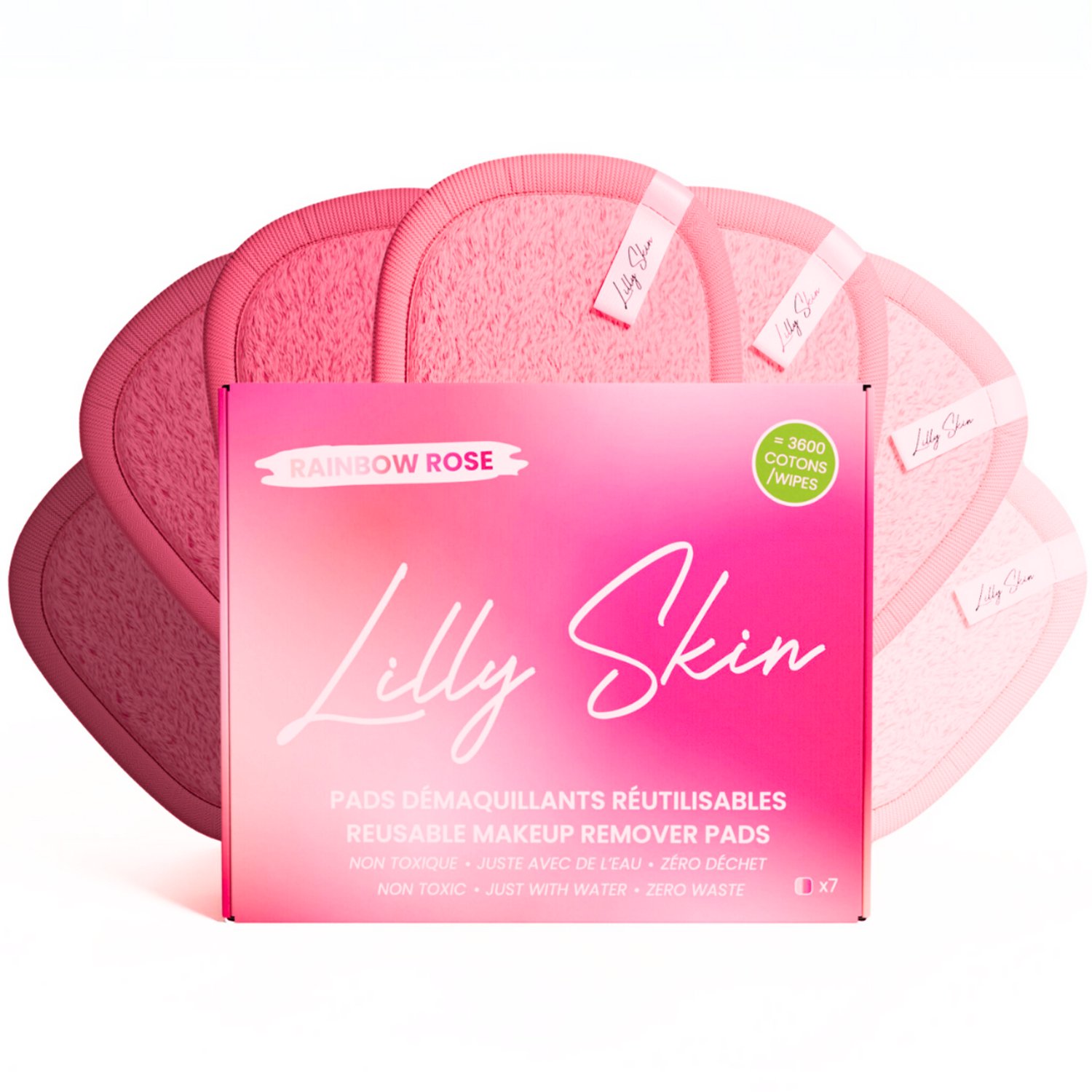 Lilly Rainbow Rose XL - Herbruikbare make-up remover pads