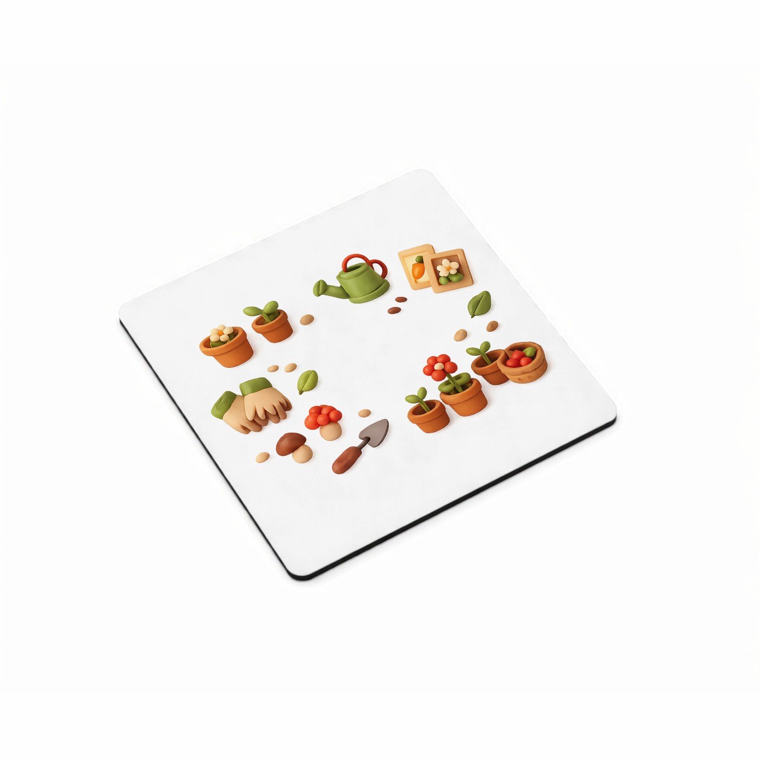 Mr Cadeautjes MDF magnetische fotolijst vierkant 9,5 - design Een speelse verzameling van kleine tuin- en natuurminiaturen | cadeau Wit
