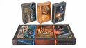 Drie IVANKART speelkaarten-decks en een langwerpige geschenkdoos met 'Premium Builder Playing Cards' opdruk.