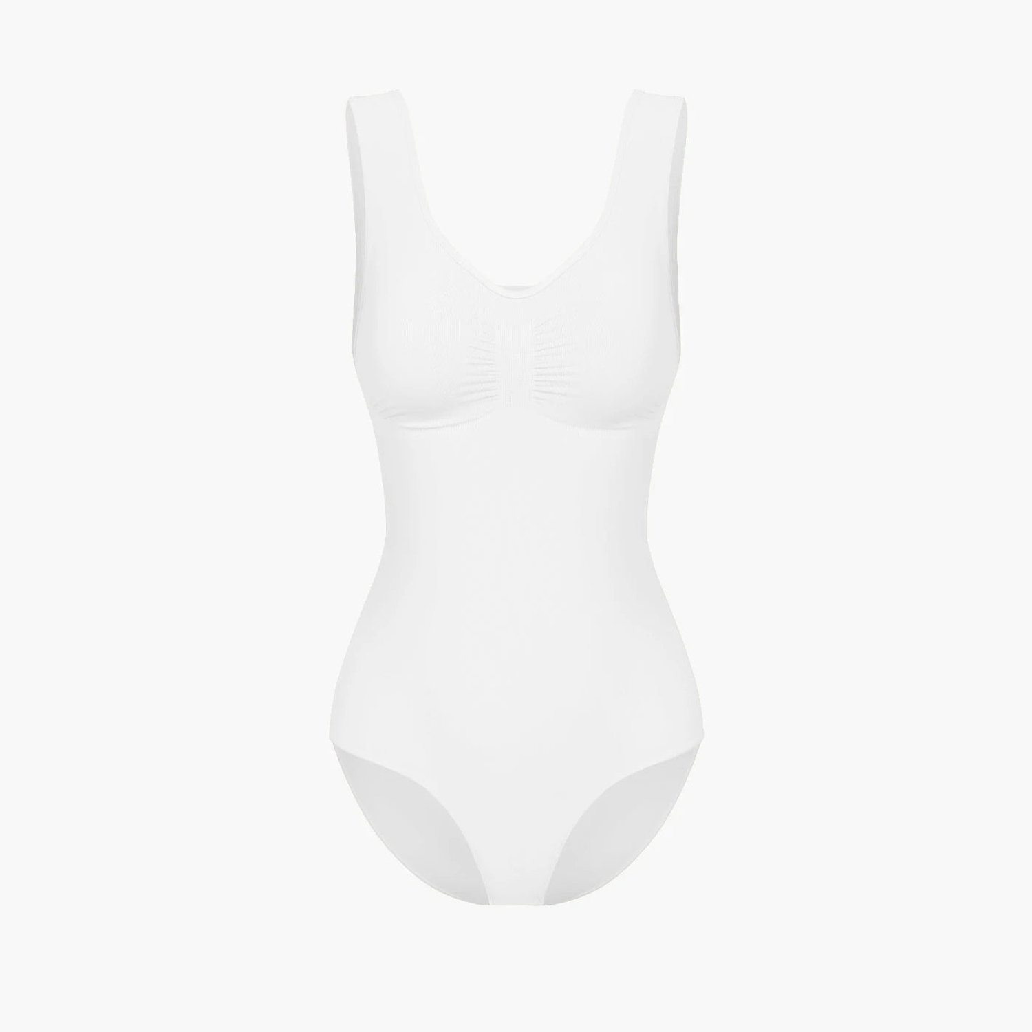 cfab Tanktop bodysuit met corrigerende shapewear en slipje - Wit - XS - Corrigerende Body - Naadlos - corrigerend ondergoed dames