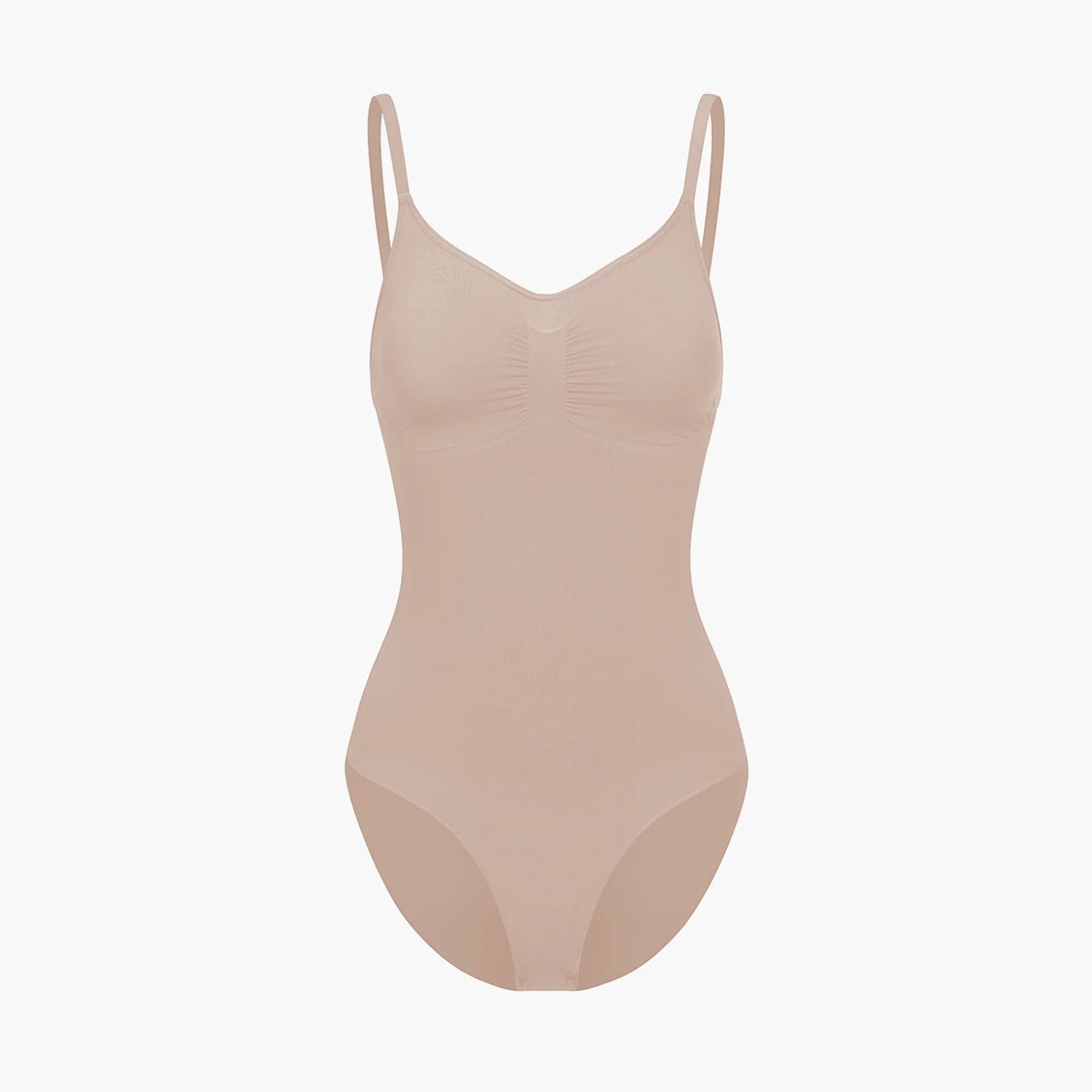 cfab Bodysuit met corrigerende shapewear en slipje - Beige - XS - Corrigerende Body - Naadlos - corrigerend ondergoed dames