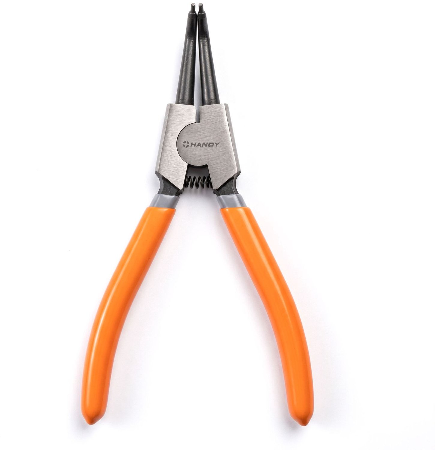 Gebogen Borgringtang - 17 cm - Staal - Veermechanisme - Ergonomische Antislip PVC Handgreep - Tip Ø2 x 4 mm - Voor Interne En Externe Ringen - 1 Stuk [10308]