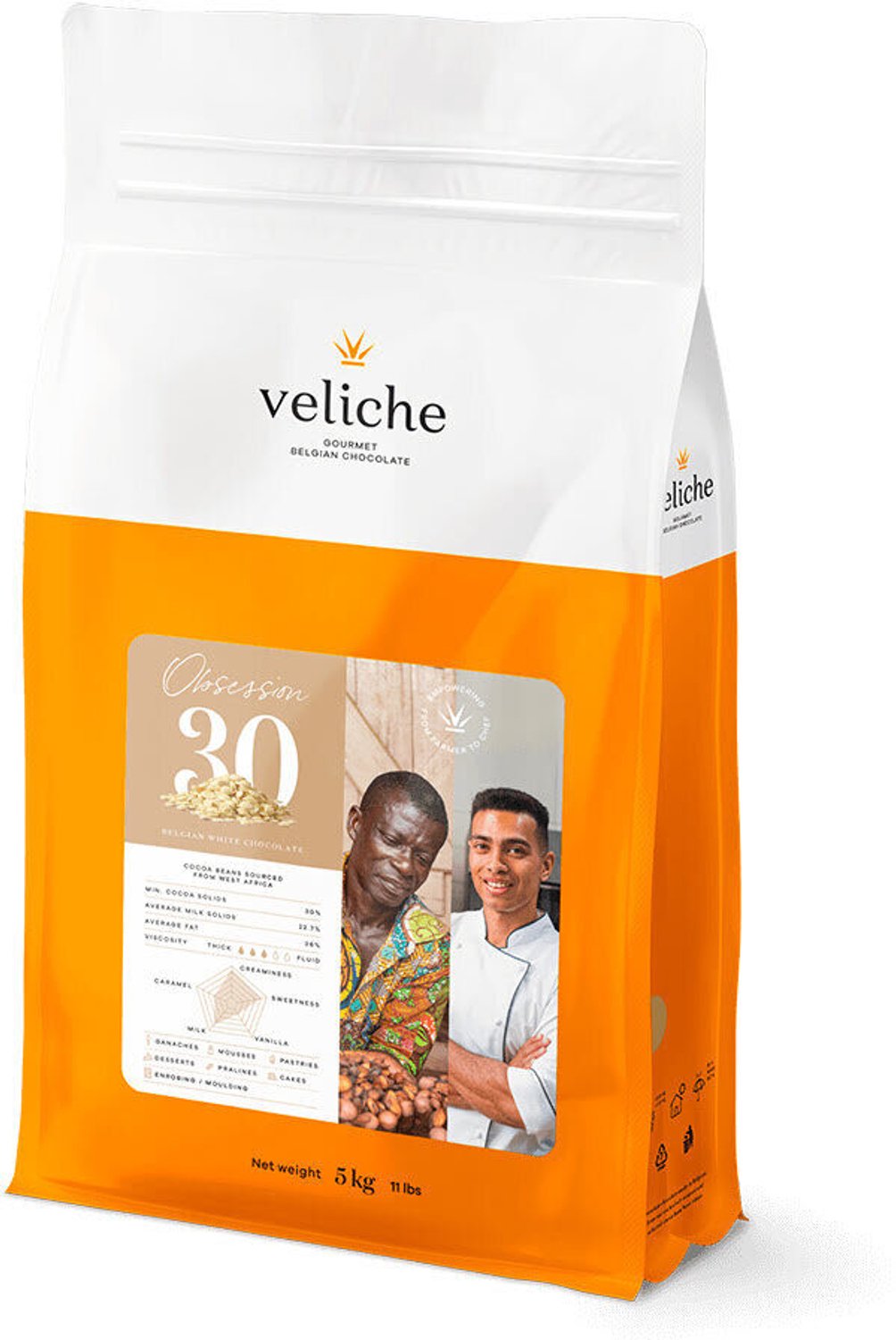 Veliche - Obsession 30 Witte chocolade druppels 30%