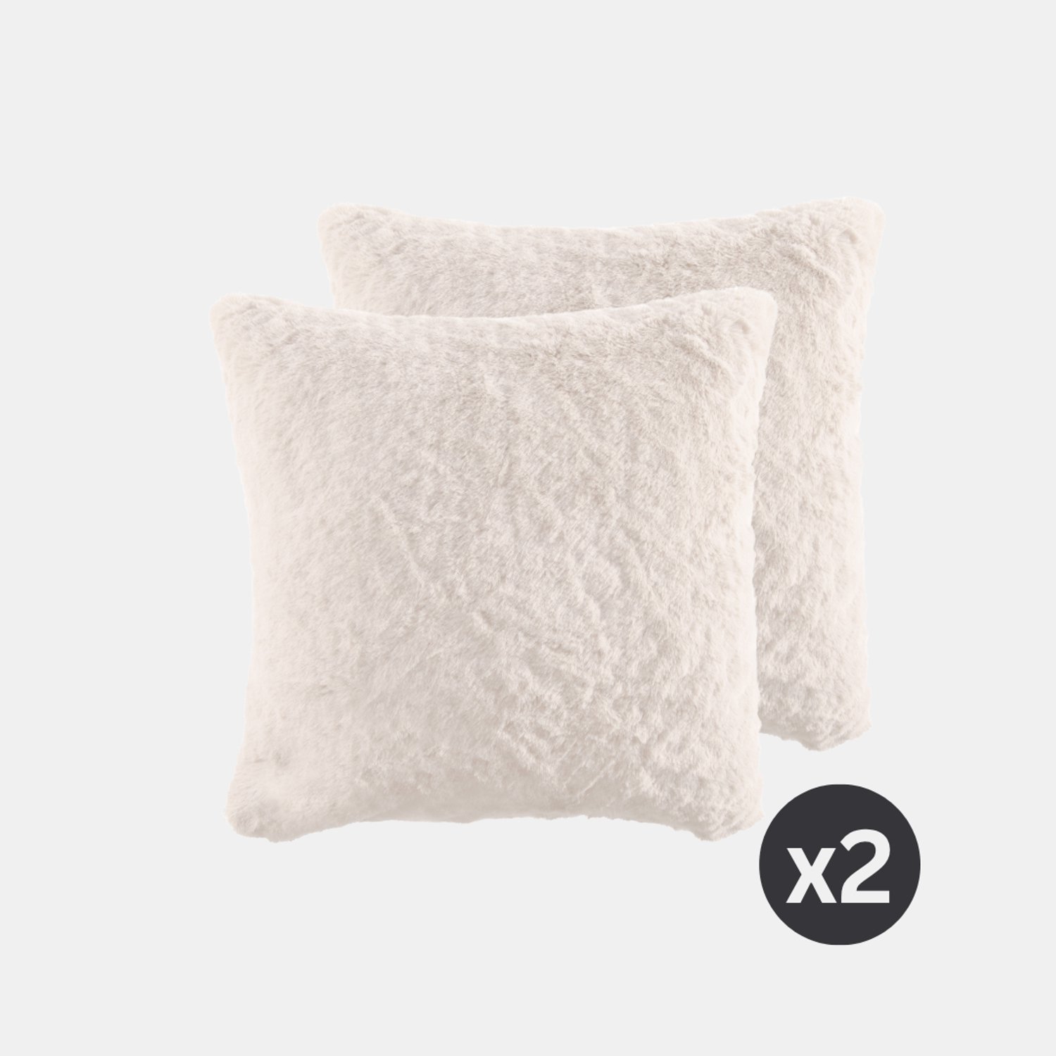 Tiseco Kussen (gevuld) RUBY - zacht imitatie konijnenbont - 45x45 cm, Ivoire IVORY