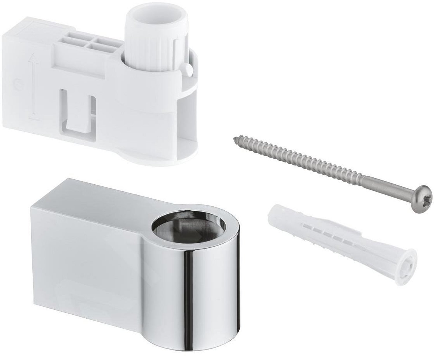 GROHE glijstanghouder 48608, voor Tempesta glijstangen, met bevestigingsset, chroom, 48608000