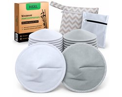 Wasbare Zoogcompressen Set – 16 stuks / 8 paar – Voorgevormd – Ø12 cm – Inclusief Waszak en Etui