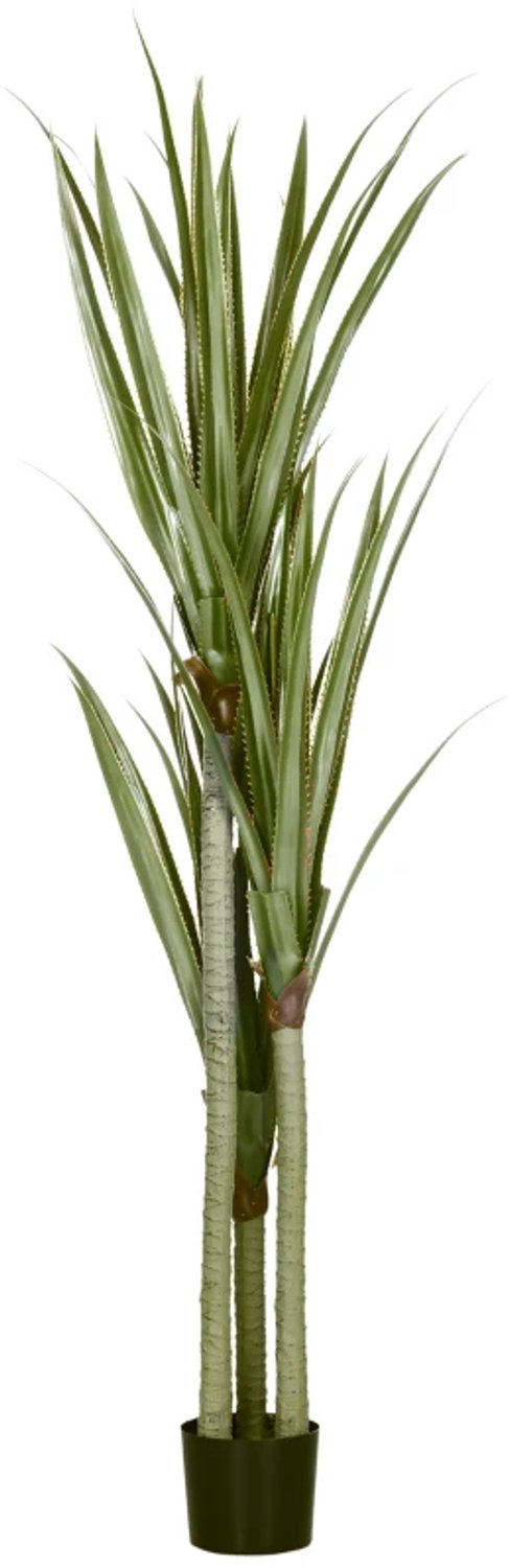 ZYLARO Kunstyucca - 190 cm - Kunststof pot - 17 x 17 x 190 cm - Smaragdgroen