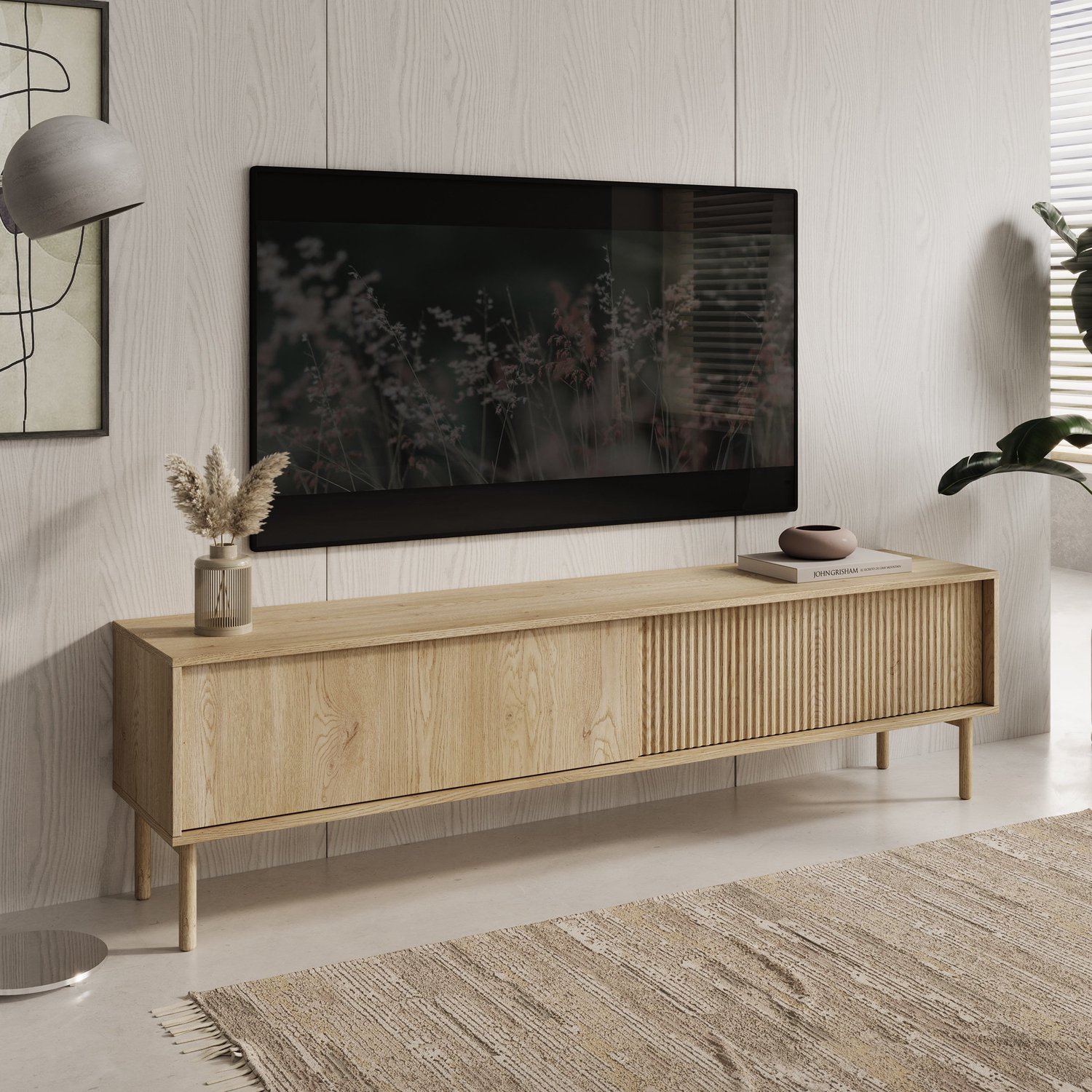 MEUBELLA Tenerife - TV-Meubel - Eiken - 187 cm Bruin