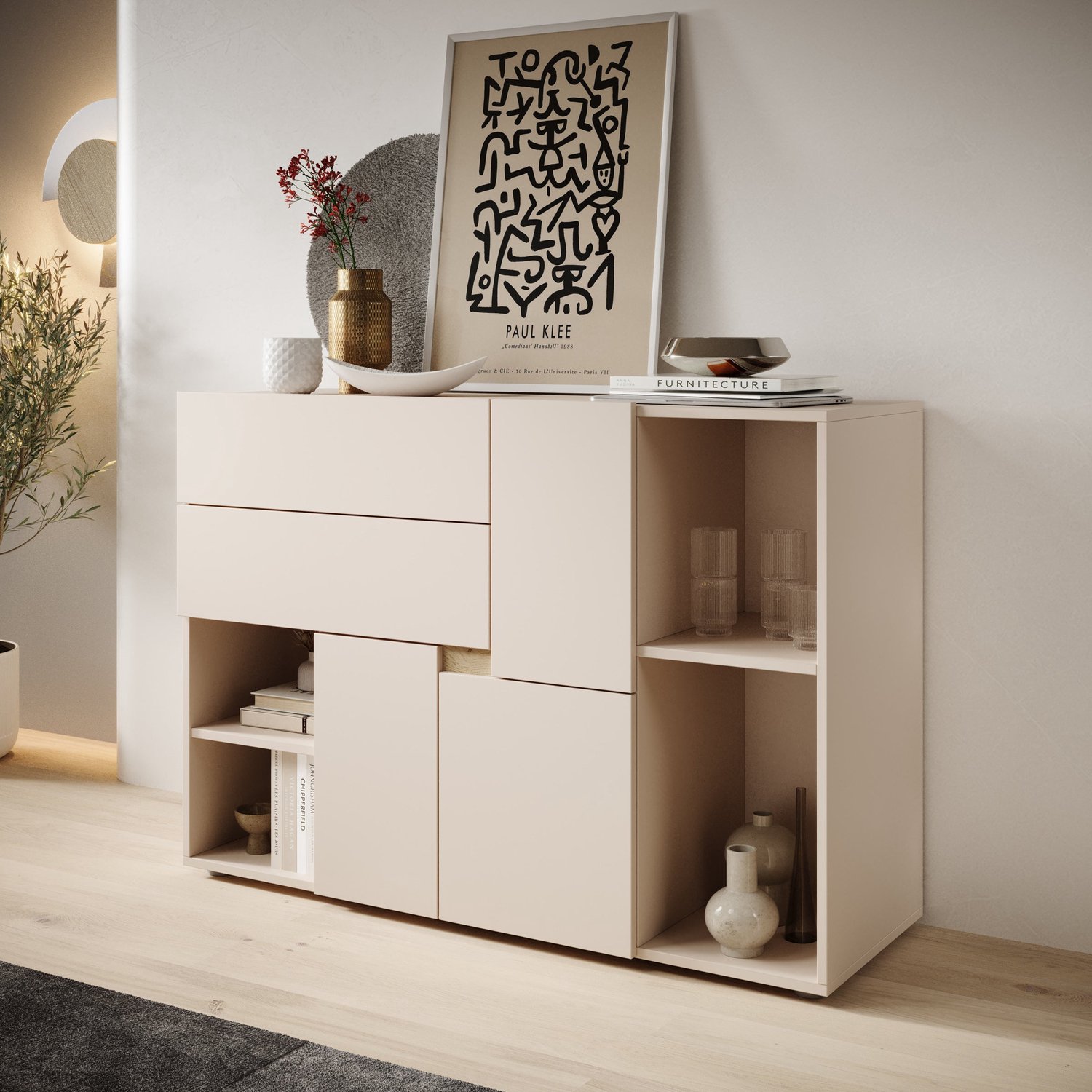 MEUBELLA Lombok - Dressoir - Beige - 120x42x85 cm