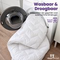 Wit Essential dekbed uit een wasmachine, wasbaar op 40 graden en geschikt voor de droger.