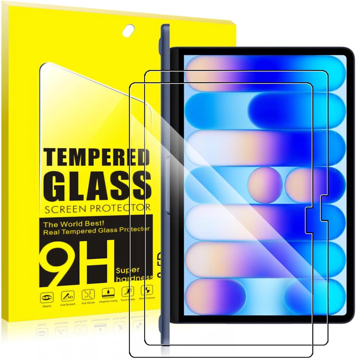 Set van 2 displaybeschermfolie van gehard glas voor Apple MacBook Neo 13 inch tablet, hardheidsgraad 9H, krasbestendig, oliebestendig en vingerafdrukbestendig, zonder luchtbellen, eenvoudige