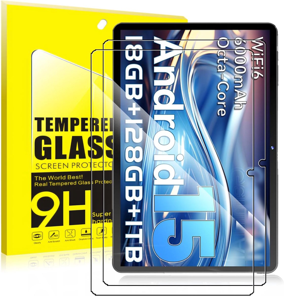 2 stuks displaybeschermfolie van gehard glas voor UBDXBD L70 10 inch tablet, 9H hardheid, krasbestendig, vingerafdrukbestendig